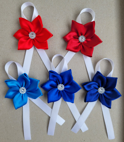 5x střední kanzashi - kotiliony - taneční SKLADEM