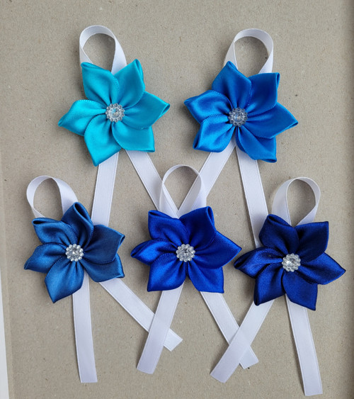 5x střední kanzashi - kotiliony - taneční SKLADEM