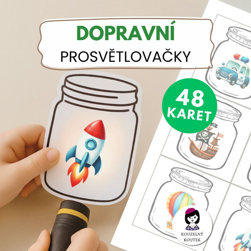 Dopravní prostředky - prosvětlovací obrázky