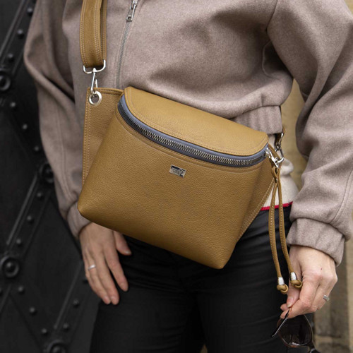 Crossbody ledvinka SALOME tmavá kari