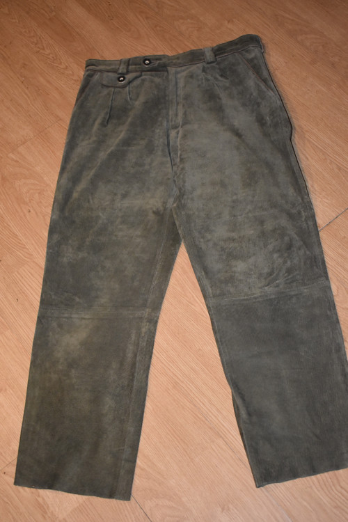 Pánské kožené kalhoty, myslivecké, vel. 50