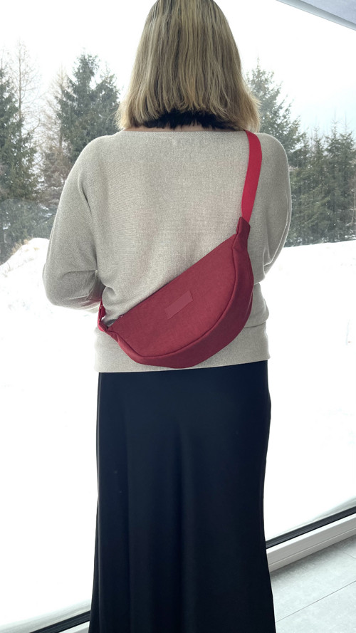 FLOW crossbody červená melírovaná