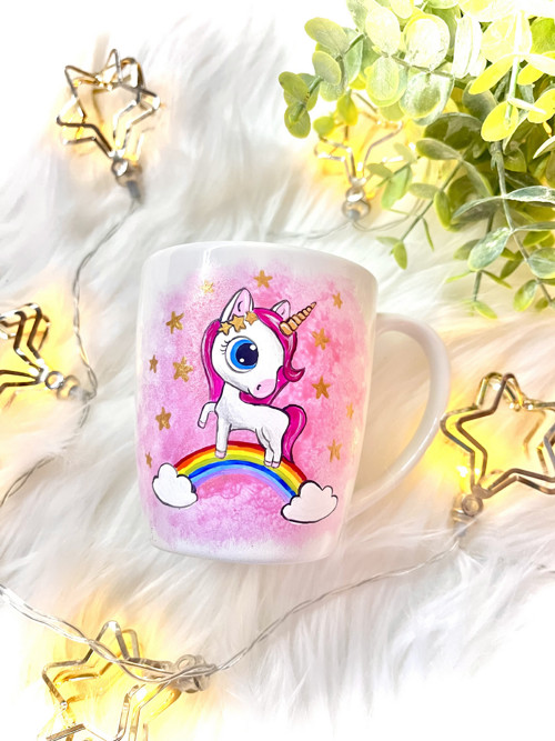 Ručně malovaný hrnek unicorn/jednorožec