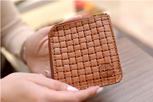 Peněženka "SMART". Kůže "Bottega" rezavá