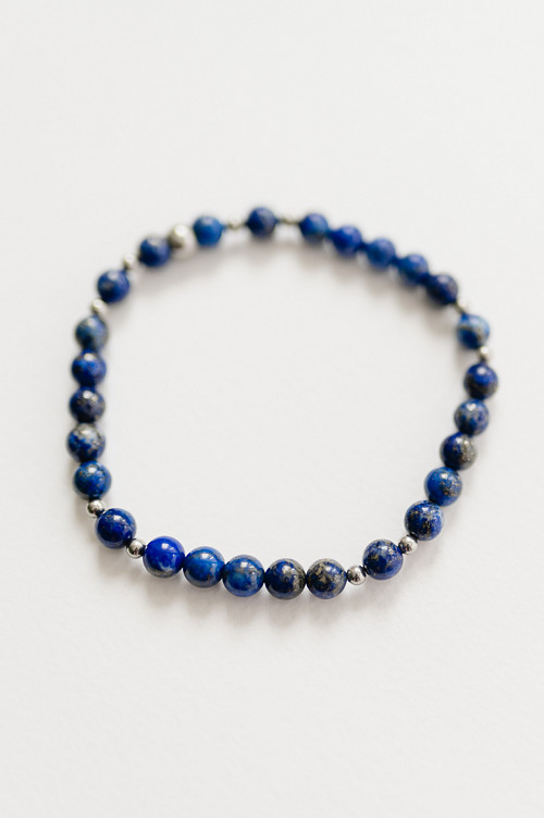 Náramek "Modrá planeta", Lapis Lazuli, 6 mm