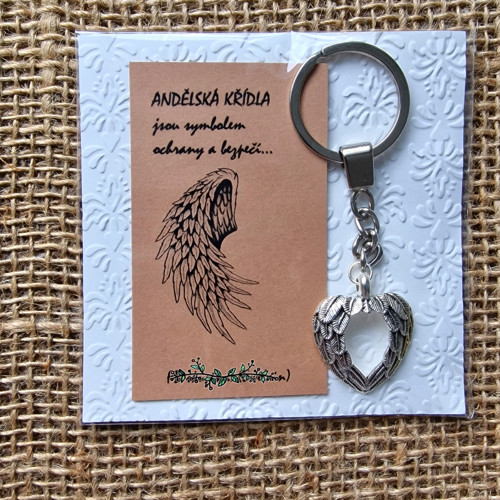 KLÍČENKA embossing (srdíčko vypouklé křídlo)