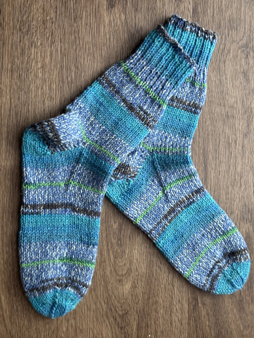 Ručně pletené ponožky vel. 39-40 modré