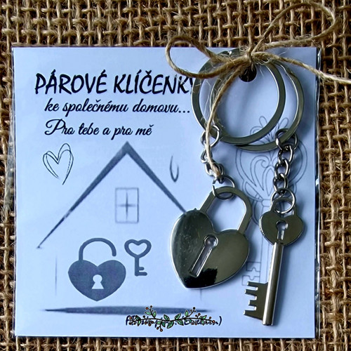 Sada 2 ks - Párová KLÍČENKA (klíček,zámek)