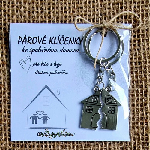 Sada 2 ks - Párová KLÍČENKA (domečky)