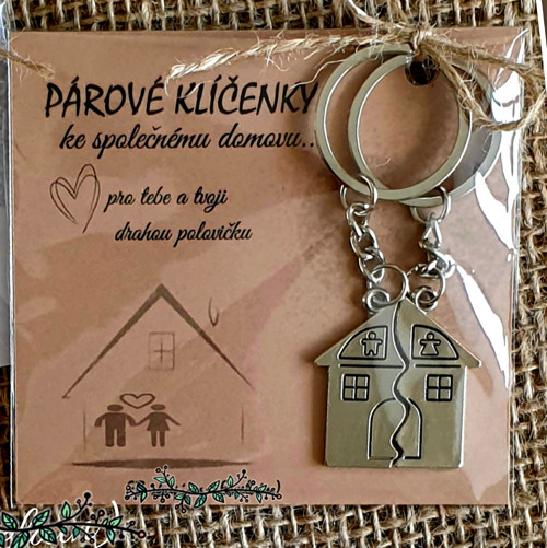 Sada 2 ks - Párová KLÍČENKA (domečky)
