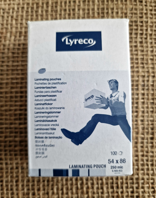 LAMINOVACÍ FÓLIE 100 ks, 86x54 mm (síla 250 micr.)