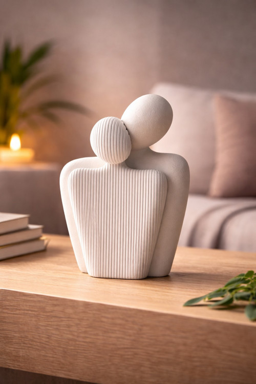 Soška Zamilovaný pár - Minimalistická 3D dekorace