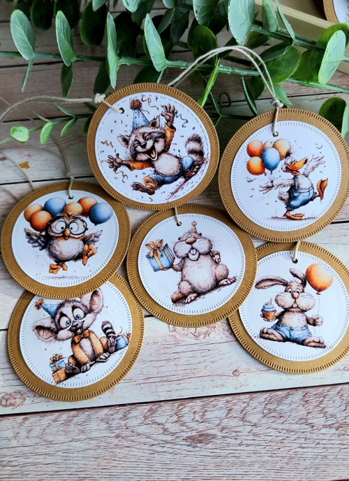 Visačky na dárky Oslava (6 ks)