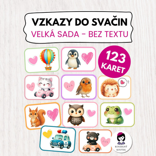 Obrázkové vzkazy do svačin - velká sada
