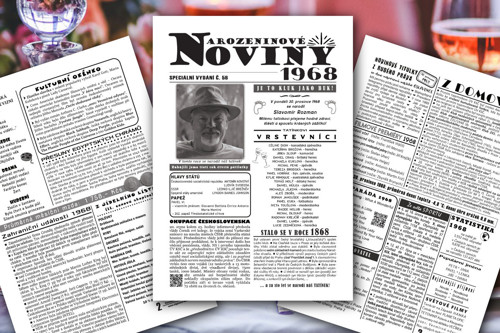 3stránkové "Narozeninové NOVINY", 1968, PDF