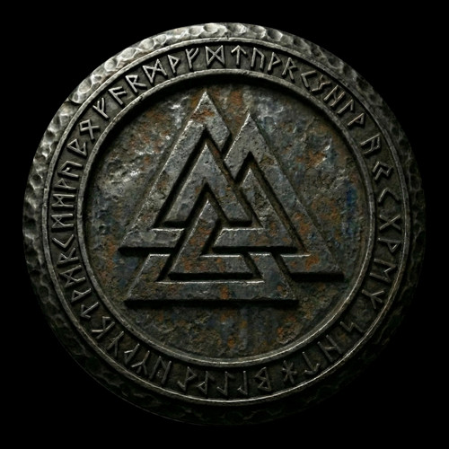 Placka "Valknut" Odinův uzel (Kovaná edice)