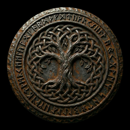 Placka "Yggdrasil" Strom života (Kovaná edice)