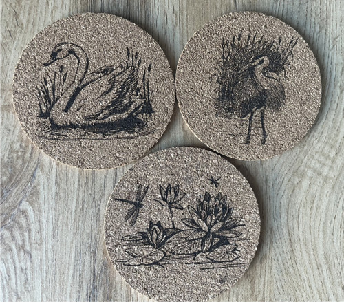 Korkové podtácky - set 3 ks