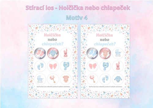Stírací los - holka/kluk - motiv 4