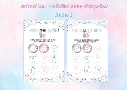 Stírací los - holka/kluk - motiv 5