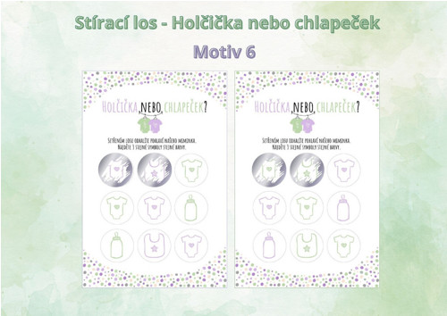 Stírací los - holka/kluk - motiv 6