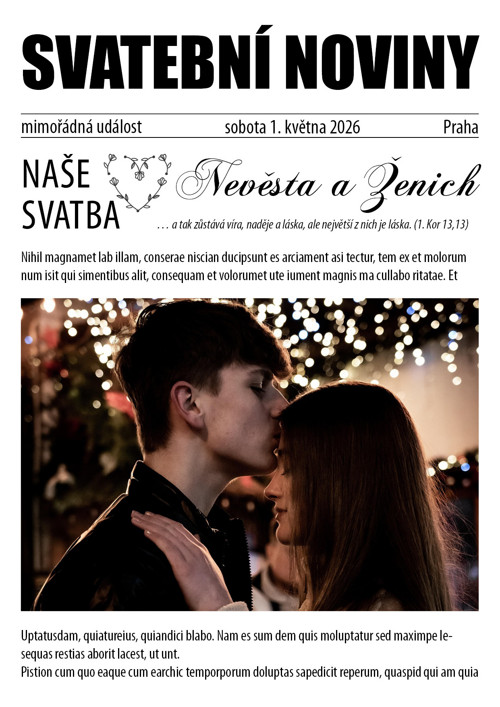 Svatební noviny – na míru pro vás – 4 stany A4