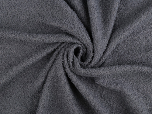 Teddy plyšová látka (10cm) - šedá tmavá
