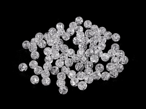 Plastové korálky kraklované 6 mm (100ks)
