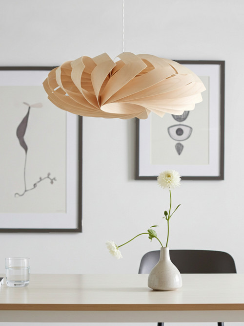 L22B, Ø70-80 Visící lampa z březové dýhy