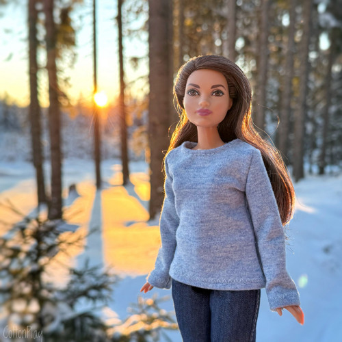 Mikina pro baculku Barbie - světle modrá