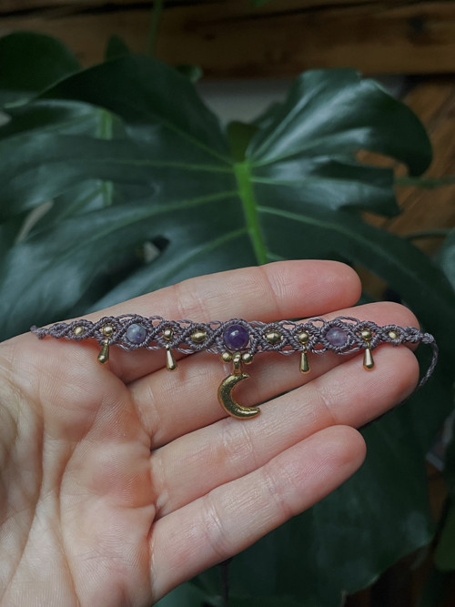 Micro macramé náhrdelník s príveskami