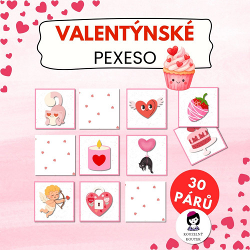 Pexeso - Valentýn | valentýnský | Srdce