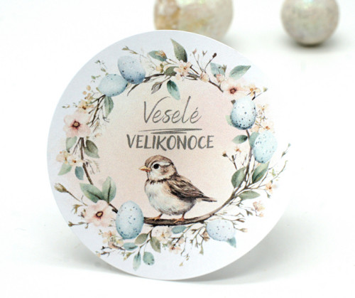 Veselé Velikonoce samolepky 24 ks malé 4 cm