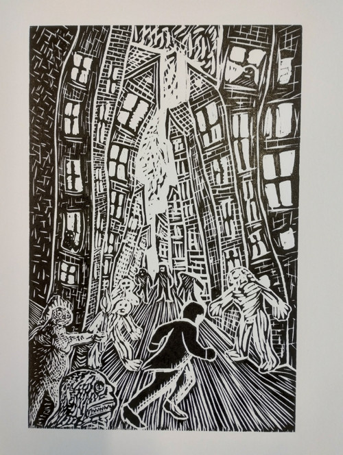 Autorské tisky - dřevořez H. P. Lovecraft