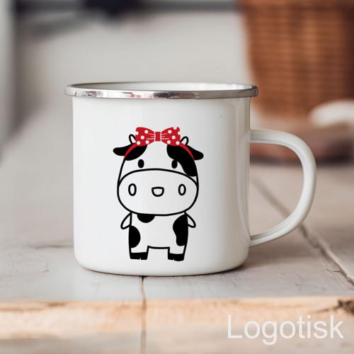 Plechový hrníček s kravičkou