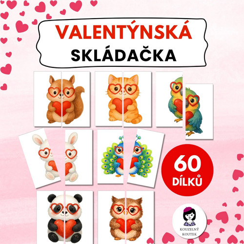 Valentýnská skládačka | Puzzle | Valentýn | Únor |