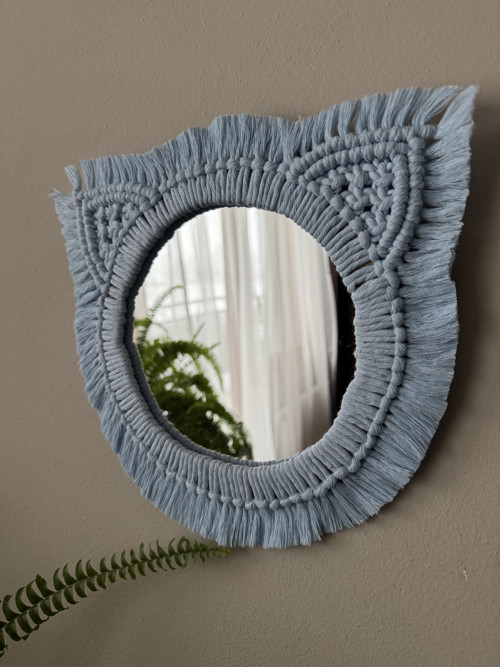 Macrame kočičí zrcadlo — foto 1