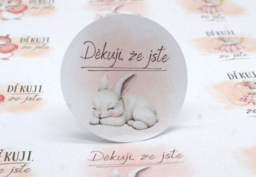 Děkuji, že jsi zvířátka samolepky 12 ks velké 6 cm