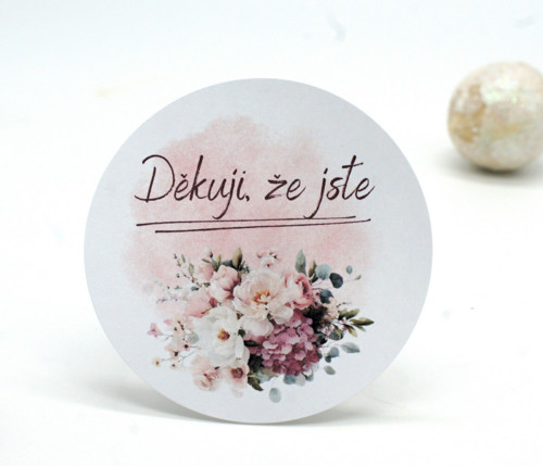 Děkuji, že jste samolepky 12 ks velké 6 cm