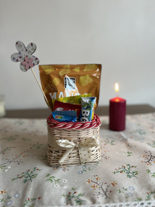 Košíček na drobnosti - srdíčkový motiv