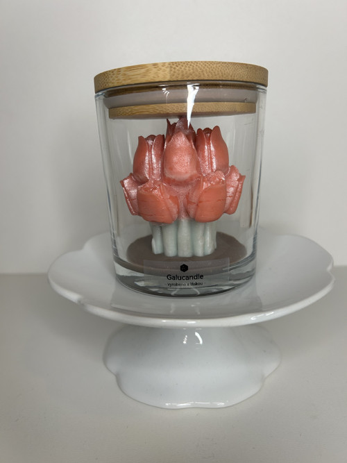 Sójová svíčka kytice tulipánu