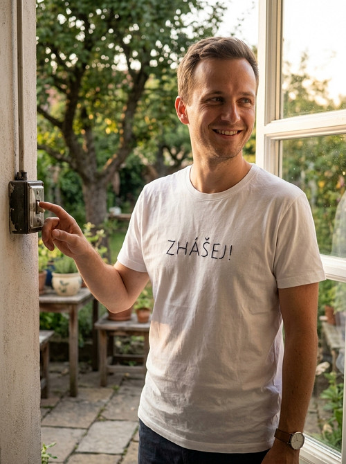 Pánské tričko "Zhášej" - bílé, M
