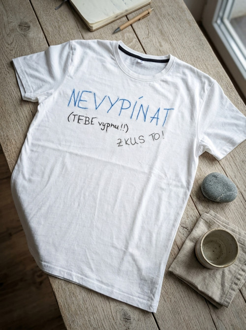 Pánské tričko „Nevypínat“ – bílé, M