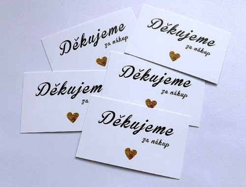 Děkovací kartička 9x5,5 cm (5ks)