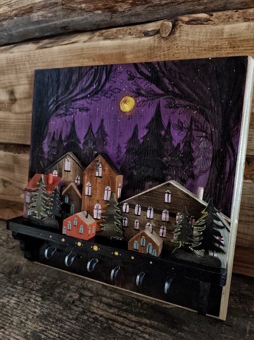 Scary night- věšák na klíče