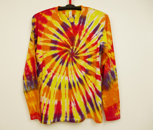 Batikované tričko dlouhý rukáv Ohnivé, L
