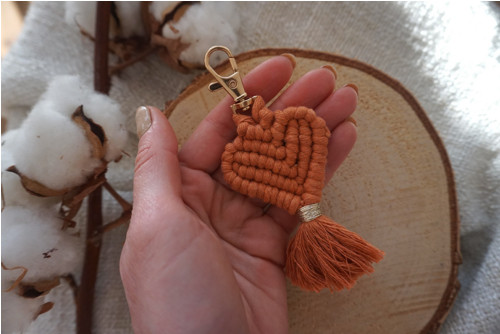 Macramé srdce (terakota)