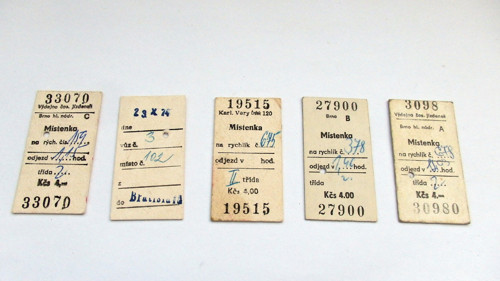 Místenky rok 1971 - 1979 č. 1