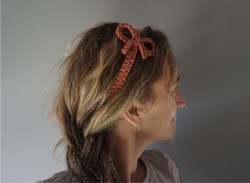 Macrame čelenka - Vínová mašliška