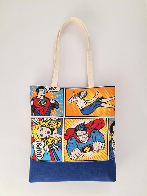 Tote bag Comics blue